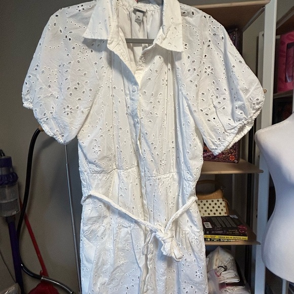 a new day Dresses & Skirts - A new day. Preloved White Eyelet Dress. Size XL